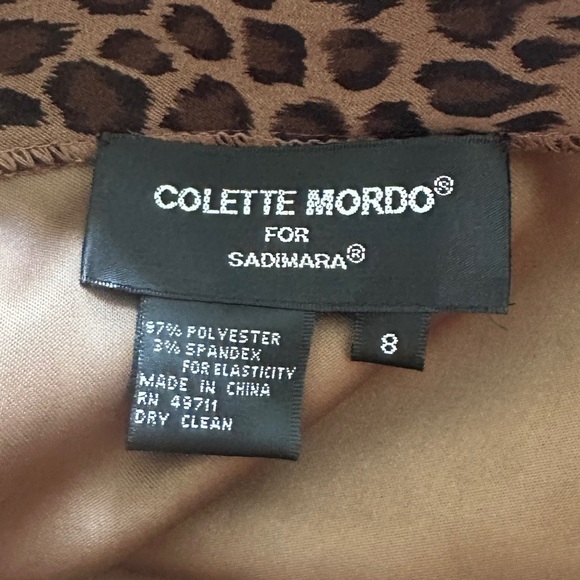 Colette Mordo for Sadimara Brown Leopard Print Skirt Women's Size 8 Office EUC - Picture 13 of 13